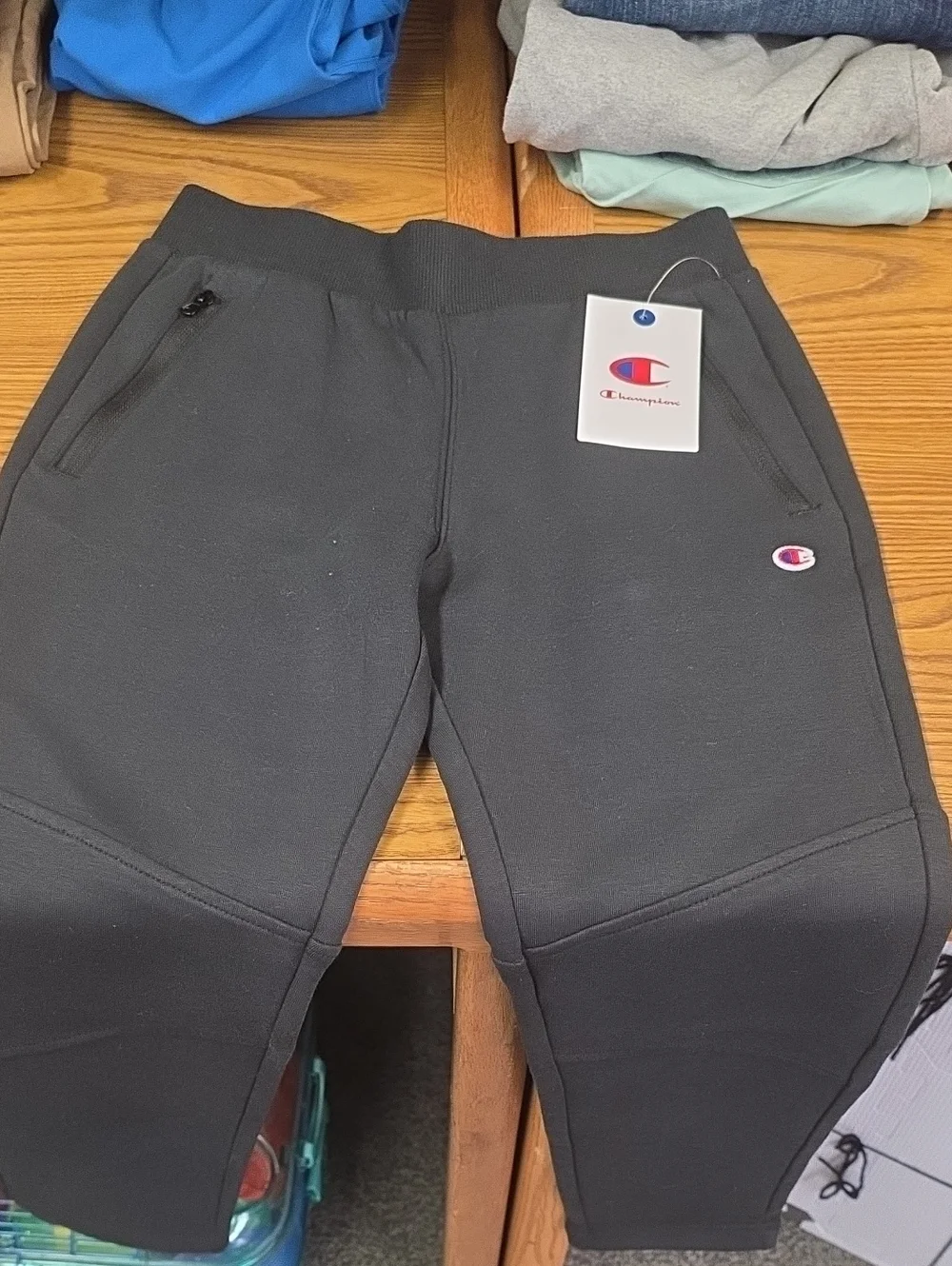 Champion Kids Black Jogger Sweatpants with Logo